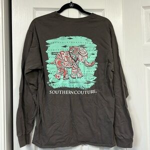 Elephant Print Long Sleeve Shirt